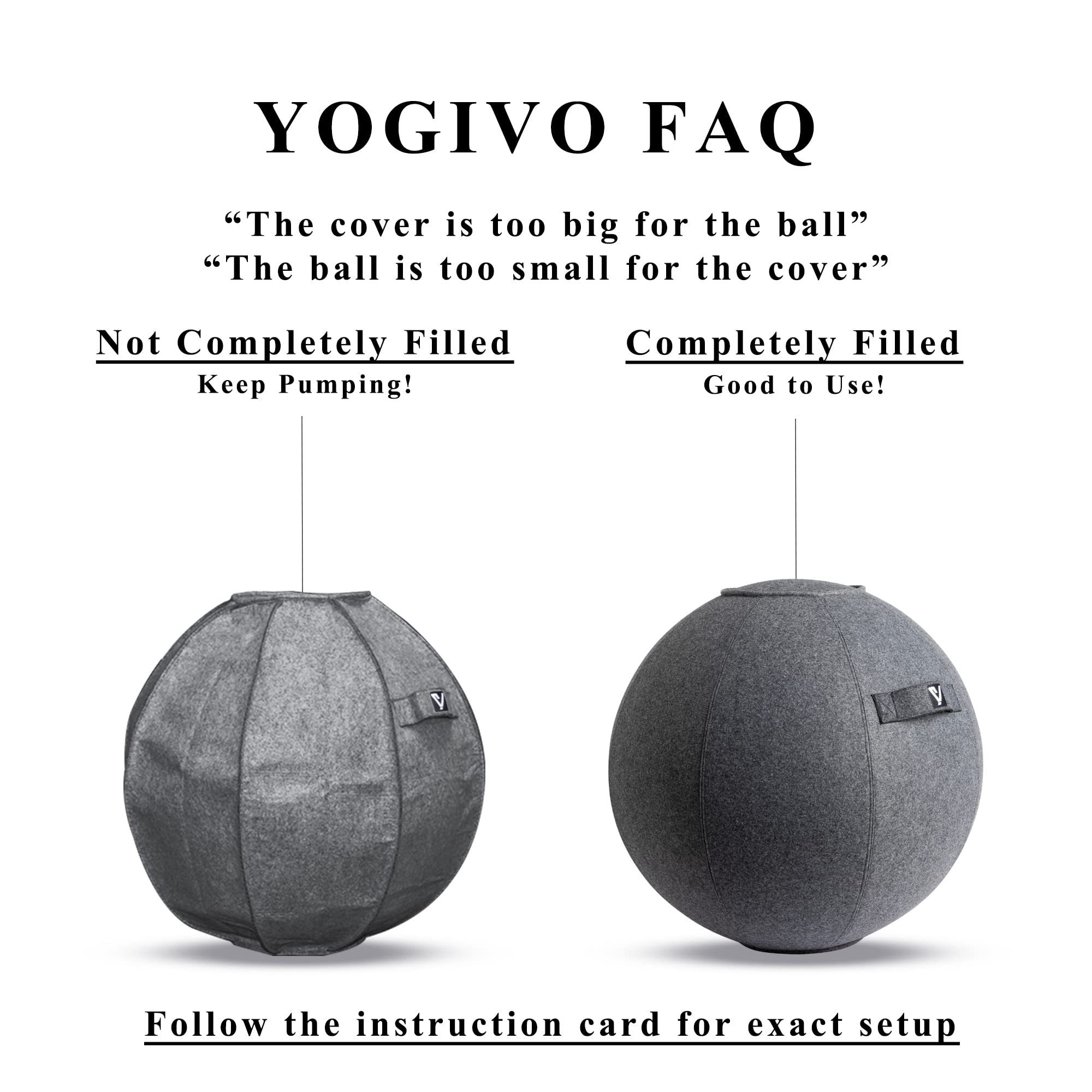 Fauteuil de ballon assis pour le bureau et la maison, Pilates Exercice Yoga Ball avec housse pour l'équilibre, la stabilité et le fitness, siège de ballon d'exercice de posture ergonomique avec