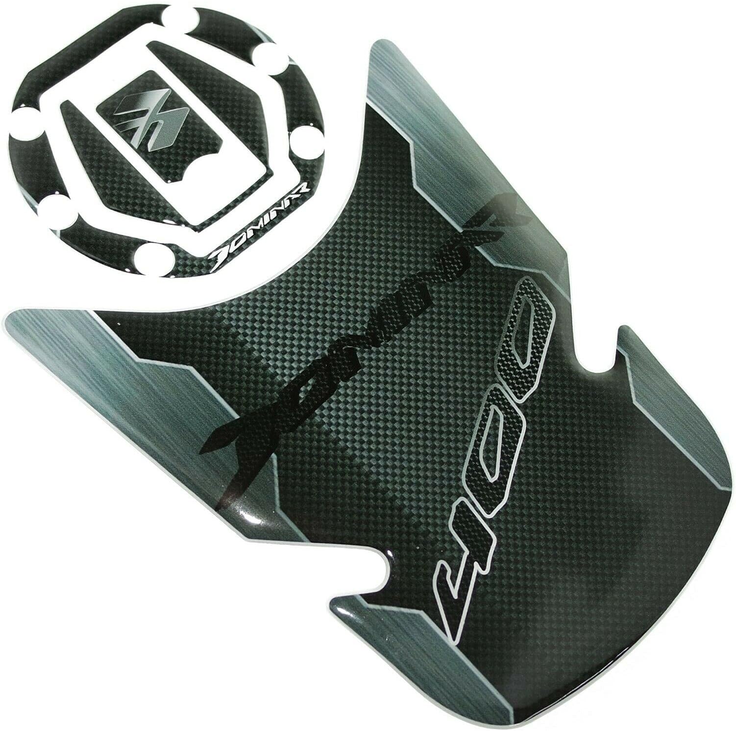 AEspares Petrol Fuel Tank & Cap Protector Pad Sticker Emblem Black Bajaj Dominar 400