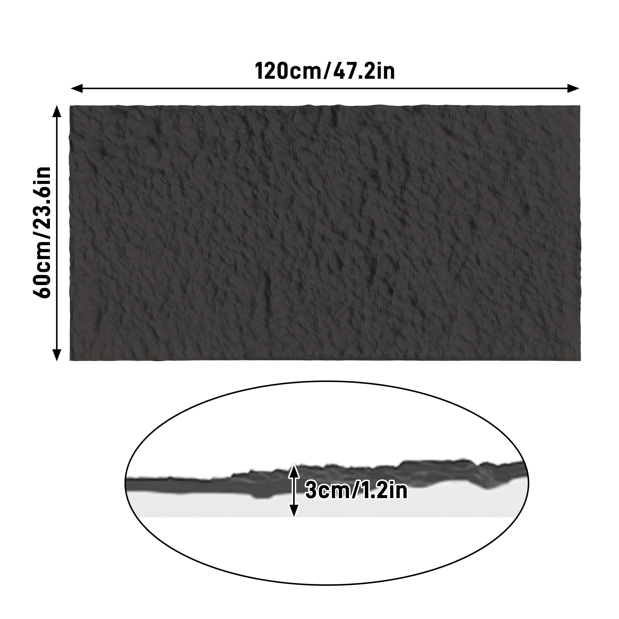 Aufun 3 paneles de pared 3D con aspecto de piedra, 120 x 60 cm, 3 cm de grosor, revestimiento de pared de poliestireno para interiores, paneles ligeros de techo y placas de pared, imitación piedra
