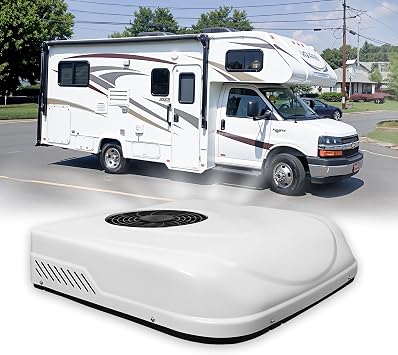 DC 12V Rooftop Air Conditioner ,9000 BTU Electirc parking AC Unit Fit for Motorhome RVs Van Trailer Truck Camper Double Rotor Compressor Fast Cooling