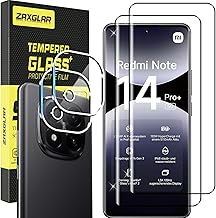 ZAXGLAR Screen Protector for Xiaomi Redmi Note 14 Pro Plus 5G Tempered Glass, 2 x Screen Protectors + 2 x Camera Lens Protectors, Bubble-Free and Durable