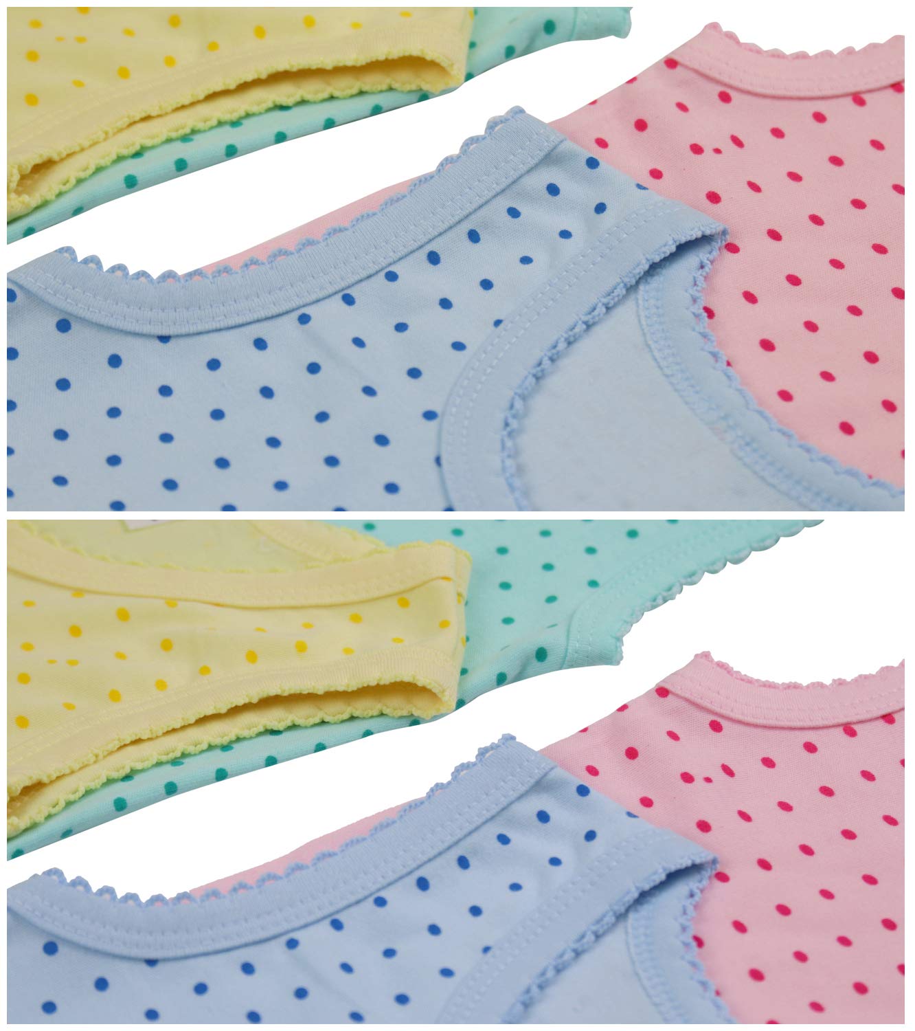 ToBeInStyle paquete de 4 camisetas sin mangas de algodón con volantes para niña - Amarillo - 4 años