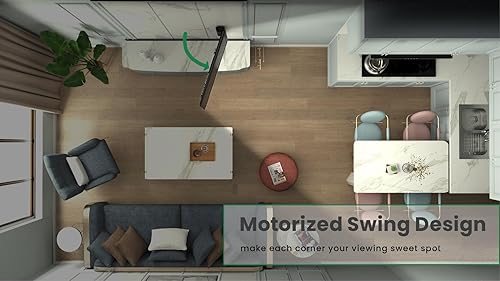 Miniatura 5 de ynVISION.DESIGN Soporte motorizado de montaje en pared para TV de 32 a 75 pulgadas con control remoto  Gira hasta 90 grados  Compatible con Samsung,