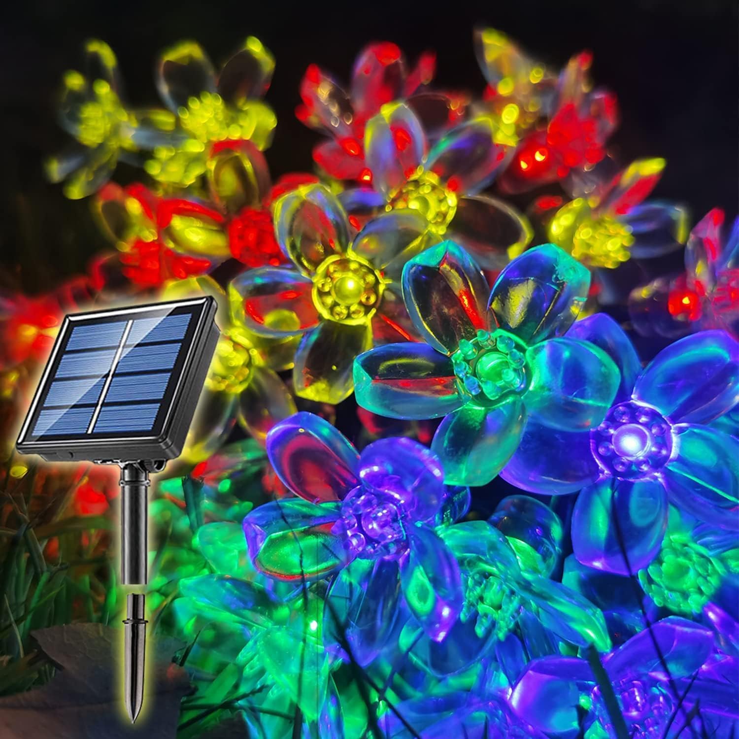 Solar String Flower Lights Outdoor Waterproof Outdoor Lights Fairy