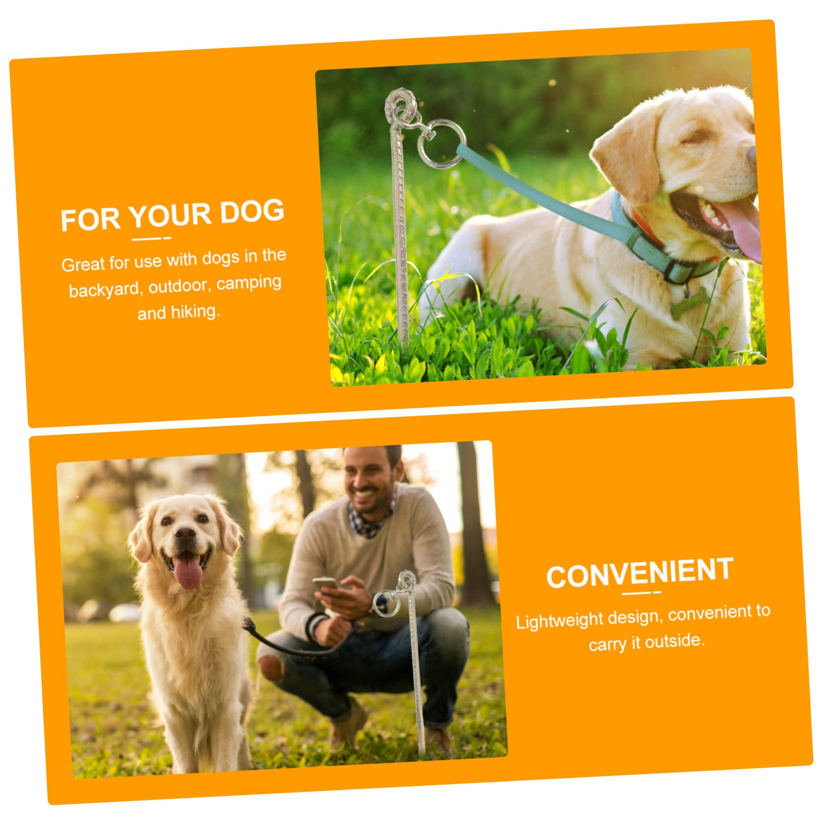 POPETPOP 1 Pc Poste De Atar Correas para Perros Gancho para Perros Cable De Amarre para Perros Cable para Perros Juguetes De Cuerda para Perros Estaca para Perros Exterior Golden Planchar