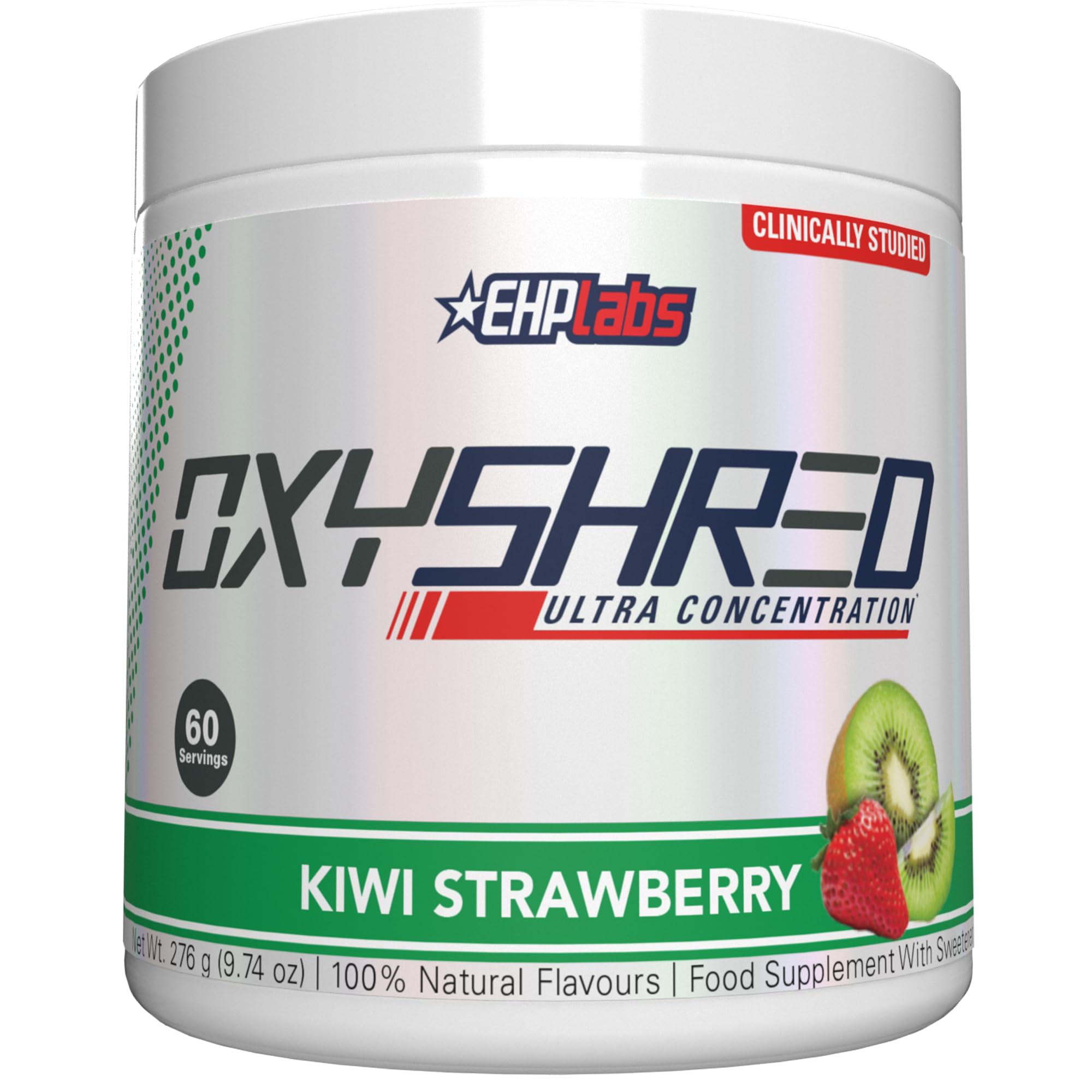 EHPlabs OxyShred Ultra Concentration Shredding Supplement - Clinically Proven Pre Workout Powder with L Glutamine & Acetyl L Carnitine, Energy Boost Drink - Kiwi Strawberry, 60 Servings
