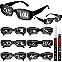 Flutesan Personalized Rectangle Sunglasses with Marker Pens for Adult DIY Custom Birthday Wedding
