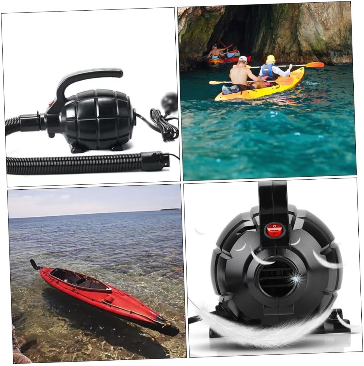 Luxshiny Sup Electric Pump Inflatable Pump Electric Air Compressor for Tire Boat Air Mattress