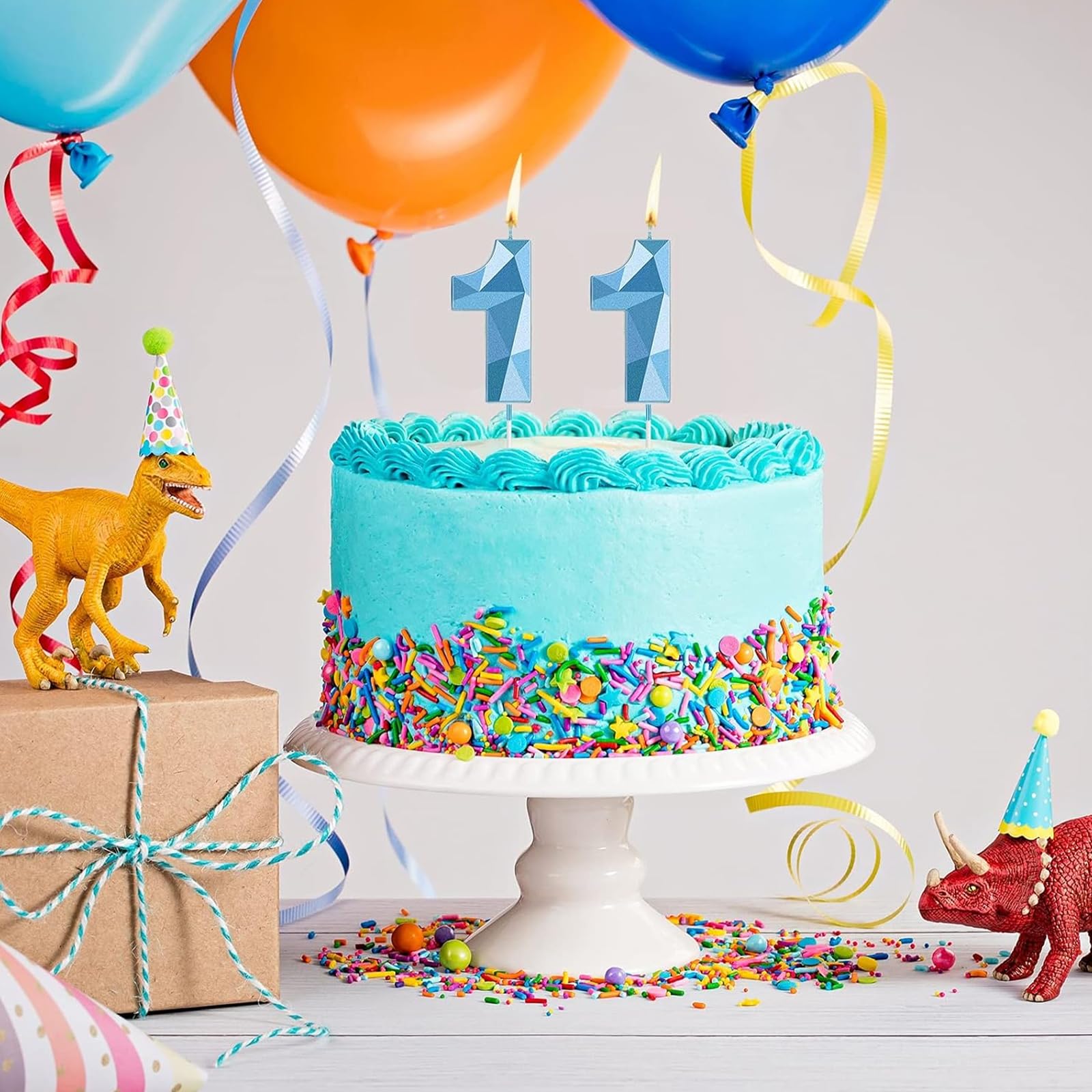 Produktbild von Blaue 10th Geburtstag Kerzen Set, Blaue Zahlenkerzen 10 Kerzen Für