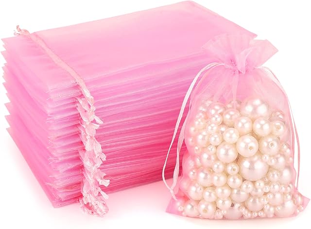 G2PLUS 100PCS Organza Gift Bags Jewelry Pouches Wedding Favor Drawstring Bag 10 CM * 15CM Perfect for Wedding, Christmas, Birthday, Anniversary