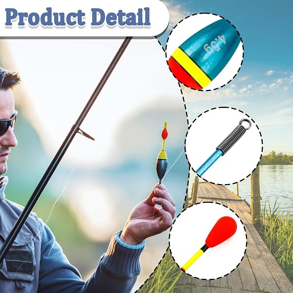 Yuwnd Posen Angeln Set - 10 Stück Hochwertige Angelposen für Forellen und Friedfische, Komplettes Angel Posen Set, wasserdichte Schwimmer Angeln mit Edelstahlösen, Ideal für Seen & Flüsse - 3