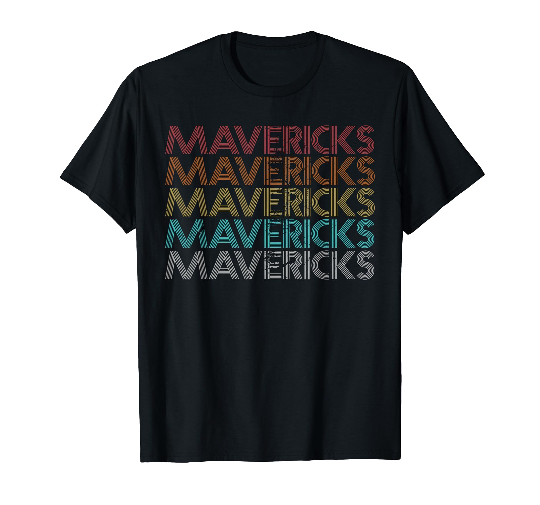 Mavericks Vintage ApparelRetro-Modern Unisex-Adult T-Shirt, Black, Small, Short Sleeve