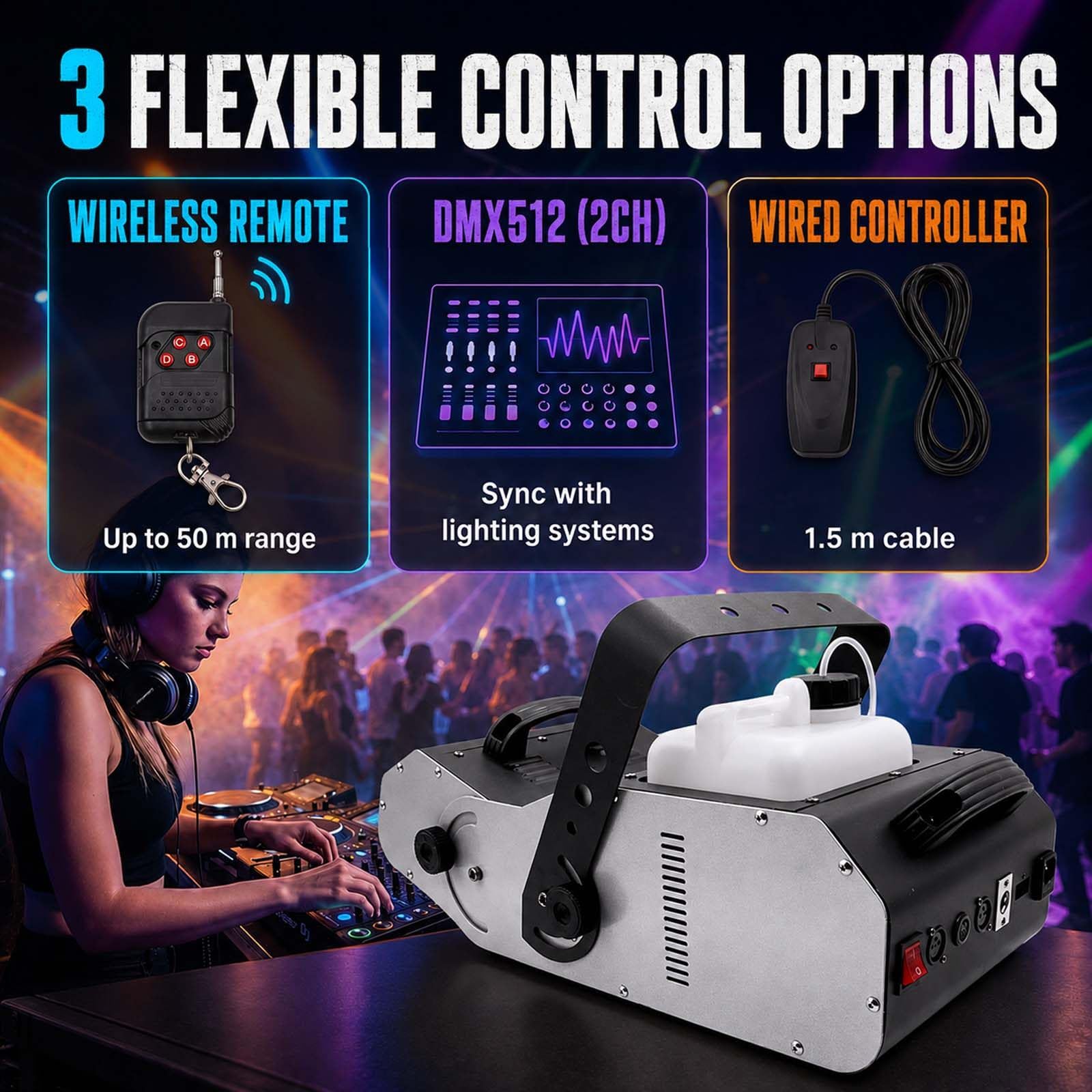 MáQuina de Humo EscéNico de 3000 W con Control Dmx512 para Dj (2500 Cfm)