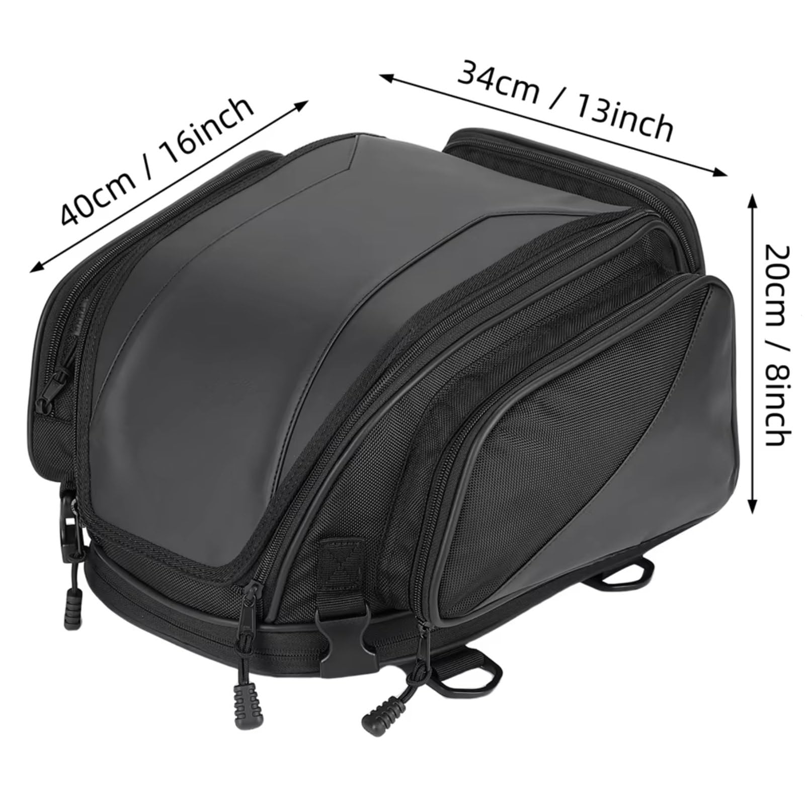 Bolsa sillín Motocicleta Bolsas Traseras para Asiento De Motocicleta Portaequipajes para Casco Trasera Expandible Almacenamiento Herramientas Accesorios Universales