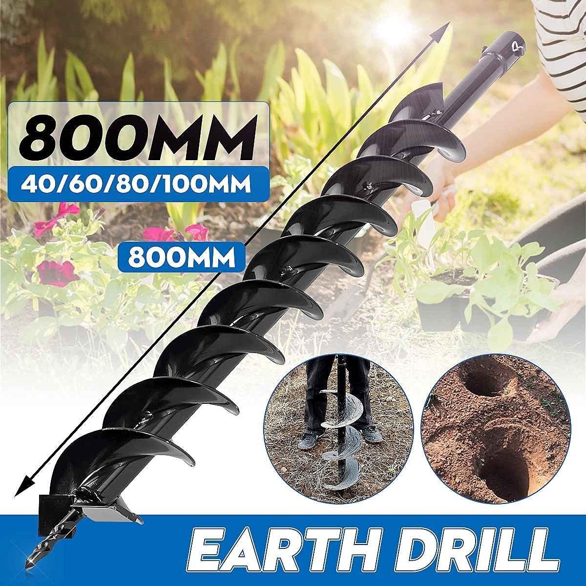 Perceuse à la terre de 800mm Dual Blade Foret Foret Boreuse de foreuse pour Earth Post-Post Trou Digger Outil Power Tool Accessoires 40/60 / 80 / 100mm Gaodpz (Hole Diameter : 40mm)