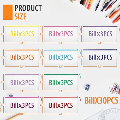 Miniatura 30 de 30 bolsas de malla con cremallera para organización, bolsas impermeables con cremallera de PVC de colores, bolsas transparentes multiusos