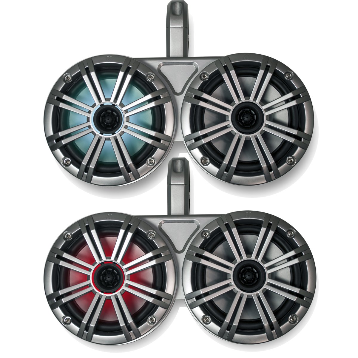 KICKER 12KMTEDW+BKM6LS White Dual Wake Tower System 6.5 in RGB Speakers