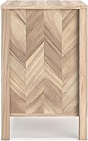Vista 11 de Signature Design by Ashley Battelle Mid-Century Modern Nightstand with Chevron Pattern, 2 Storage Drawers, Dark-Color Hardware, Wood, 24.5" High