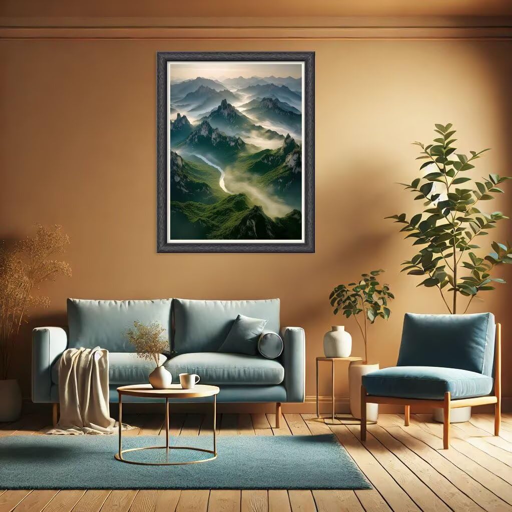 Berg Malen Nach Zahlen Erwachsene Groß XXL 90x120cm, Malen Nach Zahlen Kinder ab 8 Landschaft, DIY Paint by Numbers Geschenk Kreativ Set für Erwachsene, Mit 3 Pinsel, Acrylfarbe für Wanddeko YH1-374