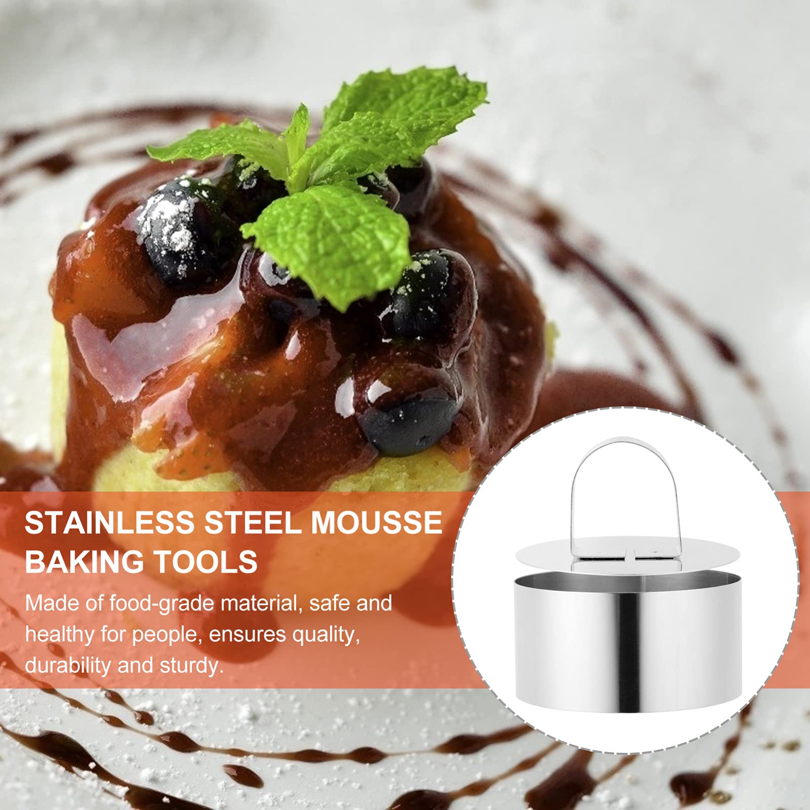 KICHOUSE Set of 8 Large Cookie Cutters Round Biscuit Cutters Fall Cookie Molds Stainless Steel Mousse Ring Molds Baking Tools