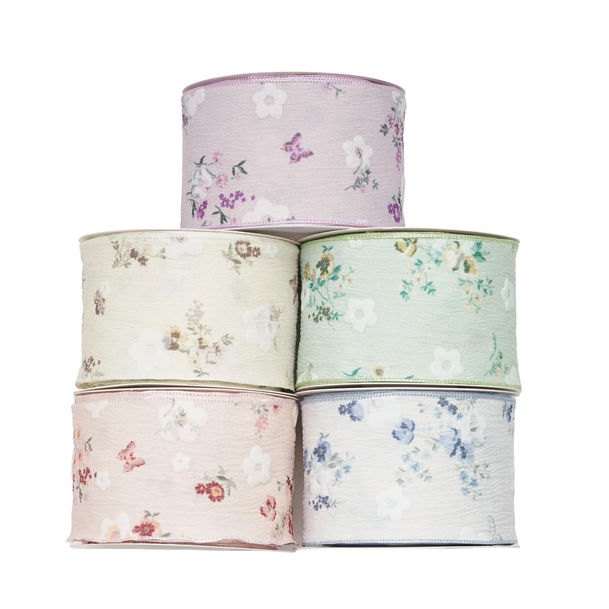 Ruban Fleuri Ruban imprimé floral 50 mm 10 yards
