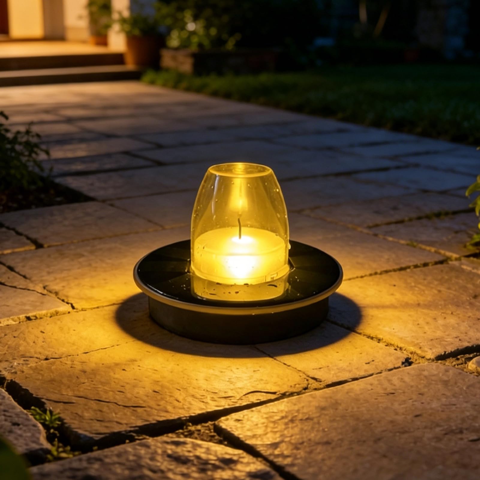 Vasedre Solar Floating Pond Lights, IP65 Waterproof Floating Candles Pool Lights with Dusk to Dawn Sensor, Solar Tea Light Outdoor for Pools Garden Patio Pond Bath Party Spa (1Pcs)