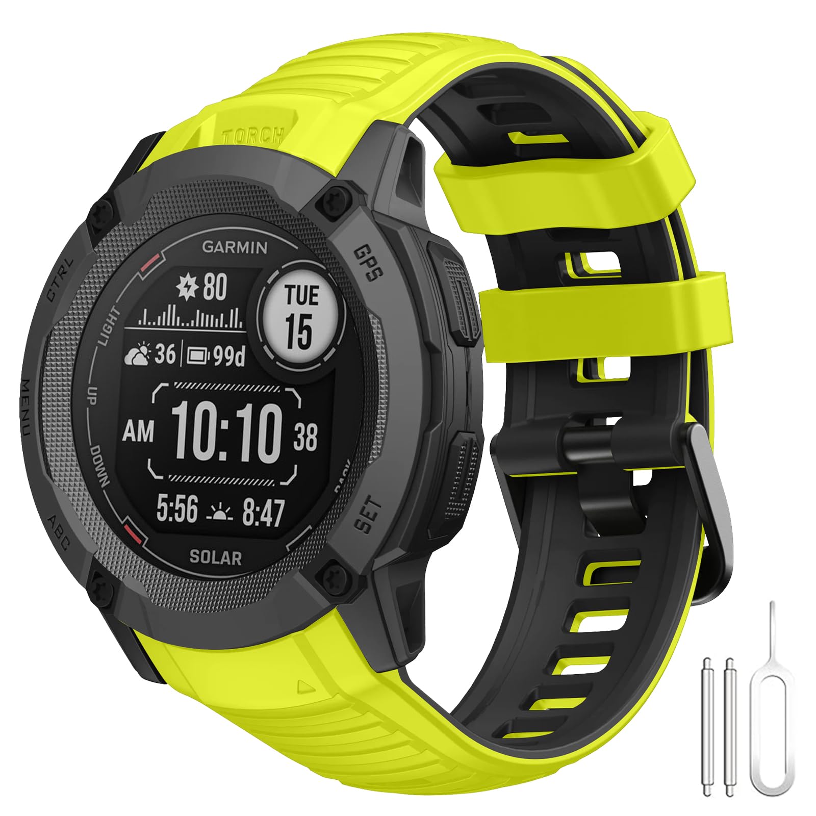 Cinturino Per Orologio Per Garmin Instinct 2X Silicone Morbido Sostituzione Cinghia Elastico Regolabili Traspirante Cinturino Sportivo Polsino P9613606