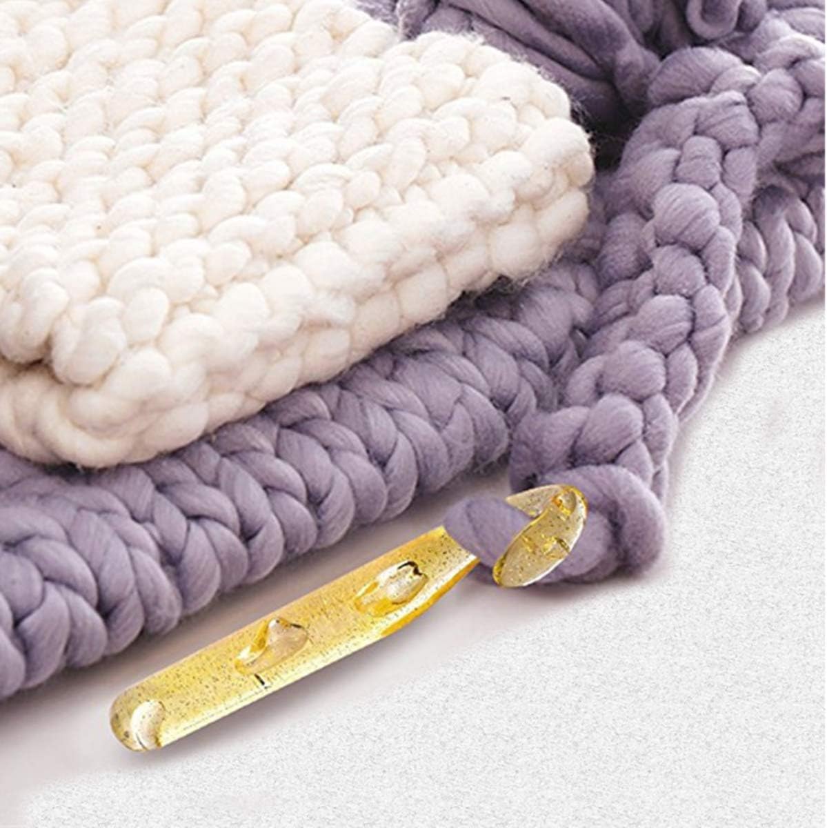 Extra Long Large Size 25mm 20mm 18mm 15mm Huge Crochet Hook Set and 20 Pieces Stitch Markers with Random Color Case-Giant Yarn Knitting Needle for Blanket Rag Rugs Shawl Craft