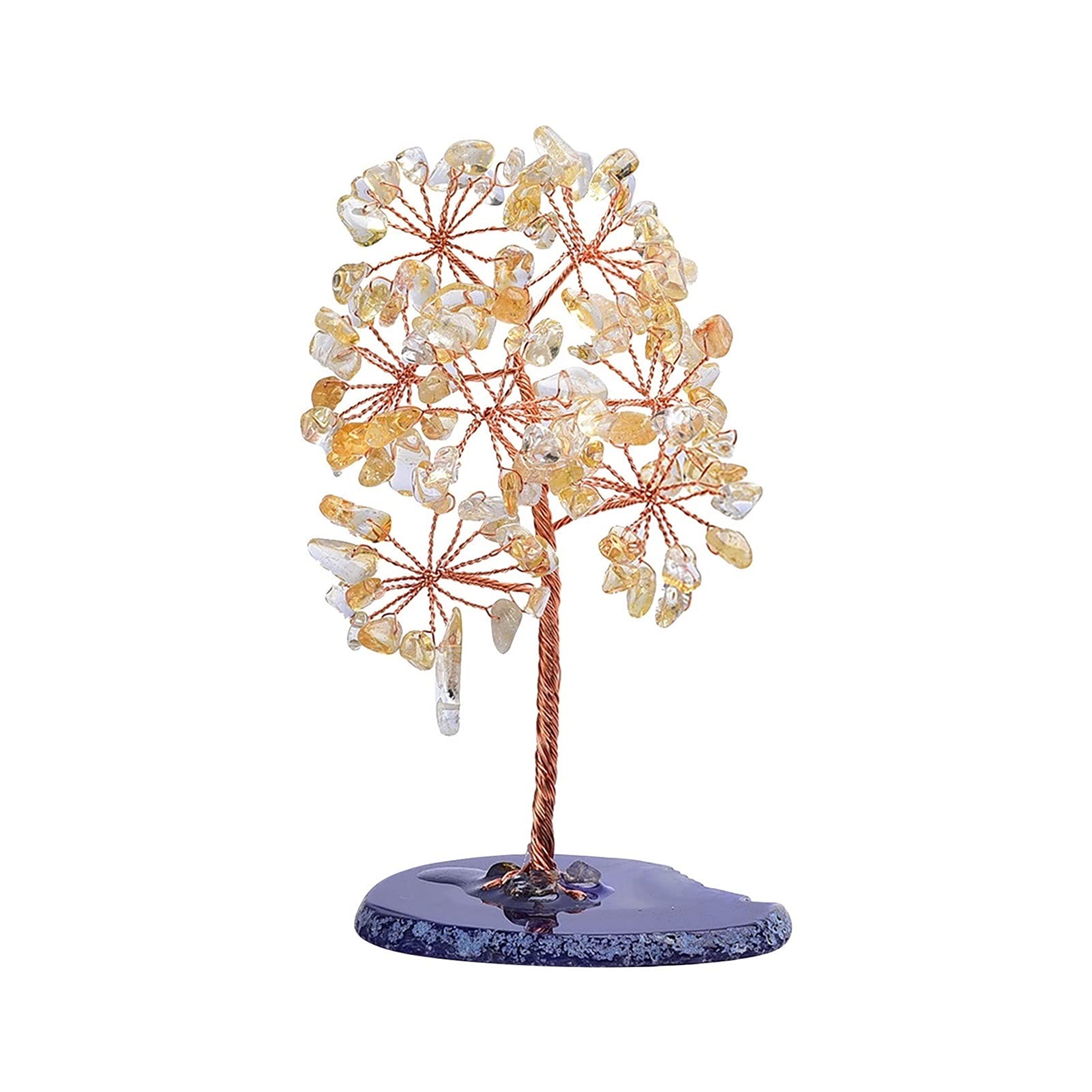 HCZKIUJY Luck and Wealth Crystal Tree Natural Crystal Tree,Amethyst Rose Quartz Aquamarine,Office Desktop Ornament Chakra Money Tree (White)