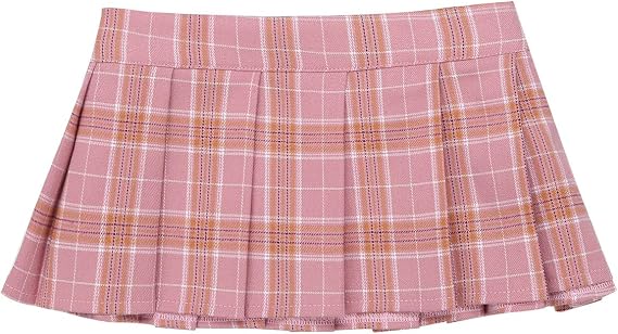 JanJean Womens Japanese Schoolgirls Uniform Lingerie Mini Plaid Pleated Skirt Nightwear Cosplay Costume