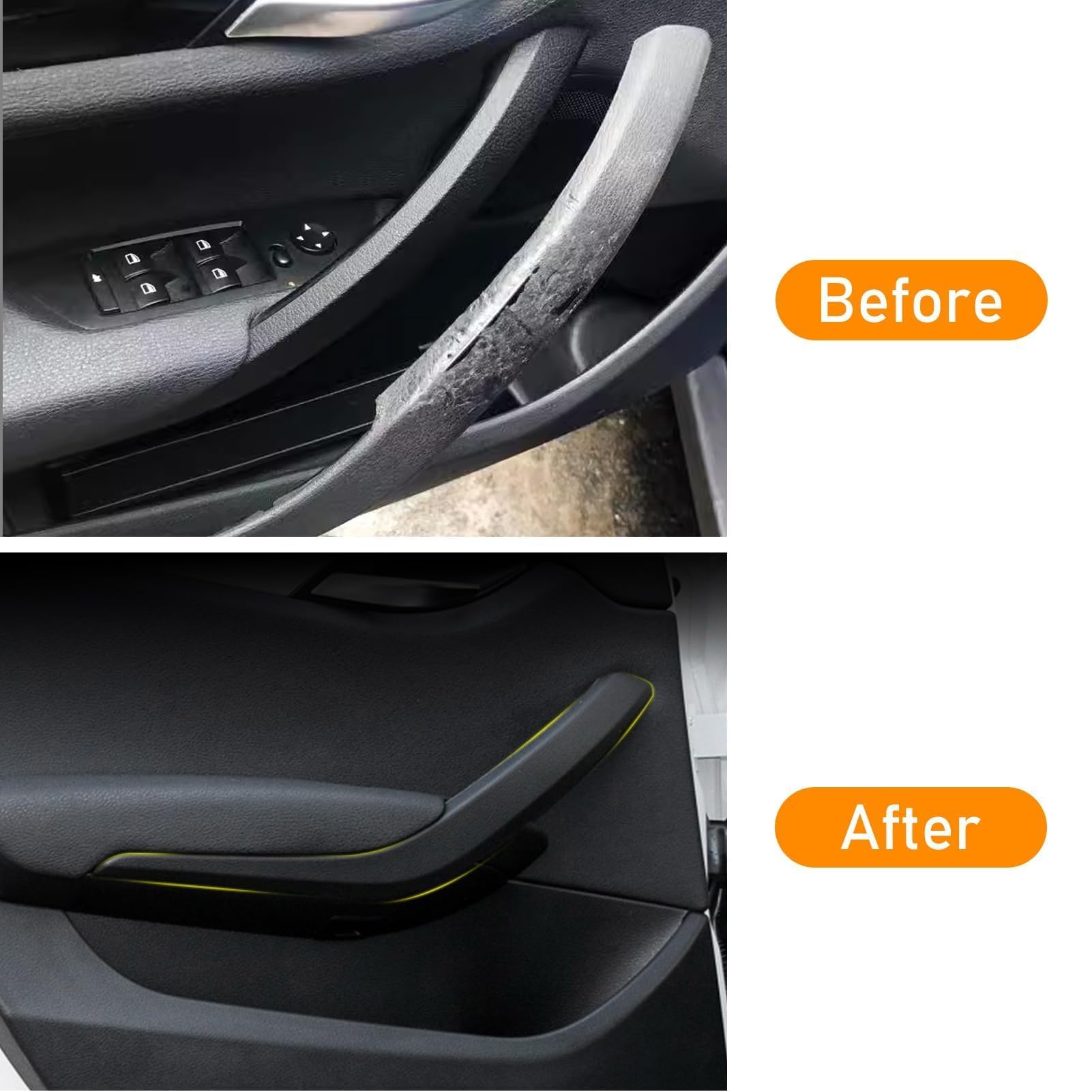 TTCR-II 2PCS Poignee Intérieur Compatible avec BMW X1 E84 2008-2015 | X1 E84 6d,16i,18d,18dX,18i,20d,20dX,20i,20iX,23dX,25dX,25iX Poignée de Porte Intérieur Gauche+ Poignée de Porte Droite-Noir