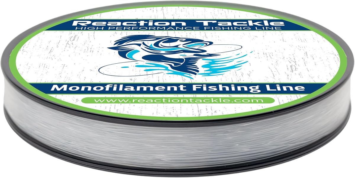 Línea de pesca monofilamento Reaction Tackle - Línea mono de nailon premium, fuerte y resistente a la abrasión, baja memoria para lanzamientos largos y suaves - agua dulce y salada