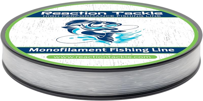 Línea de pesca monofilamento Reaction Tackle - Línea mono de nailon premium, fuerte y resistente a la abrasión, baja memoria para lanzamientos largos y suaves - agua dulce y salada