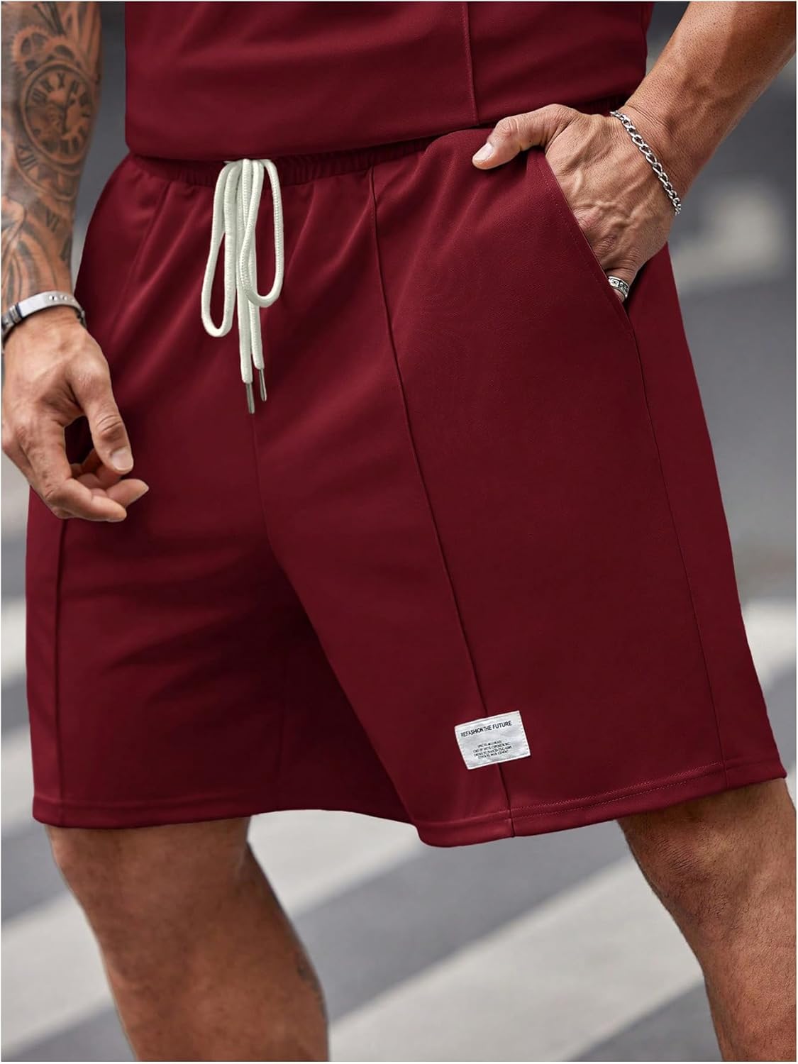 Men's Big and Tall Shorts Set Short Sleeve T Shirt and Track Shorts Clothing Set 2 Piece Outfits - Image 4