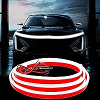 Goodream 70 Inch Car Hood LED Light Strip - 12V Waterproof Flexible DRL with Dynamic Scan Startup Effect, Universal for Cars SUVs Trucks (White)