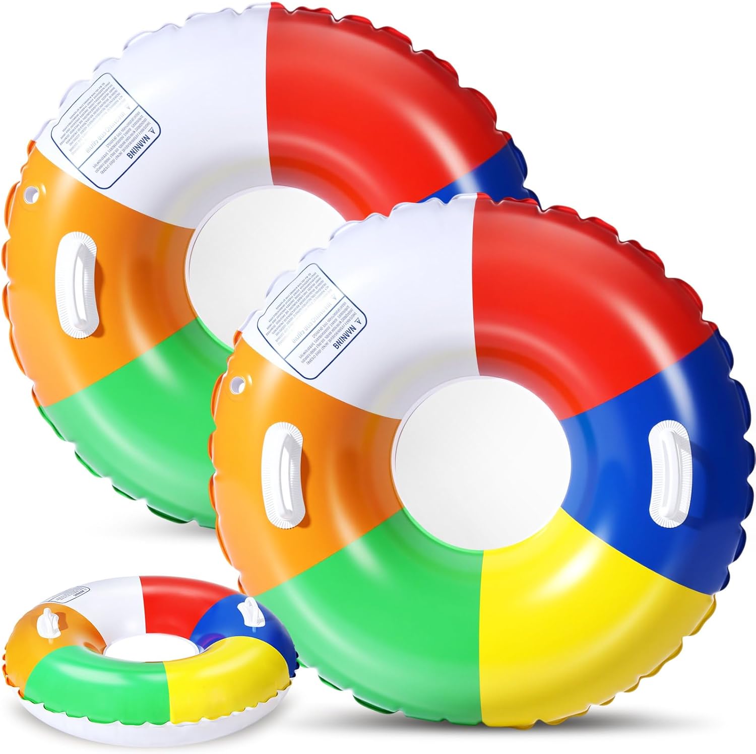 Soulchen Inflatable Snow Tube 36" Snow Sled for Kids Heavy Duty Thickened Bottom Sled for Winter with Sturdy Handles Durable Winter Toys for Outdoor Sledding Tube