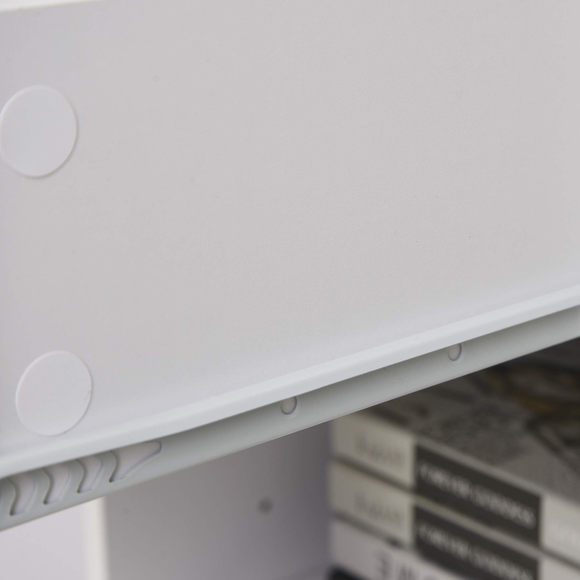 HOMCOM Scrivania per Computer Compatta, Scrivania PC Fisso in Legno Bianco con Ripiano Tastiera Estraibile e Mensole 104x48x95.5cm
