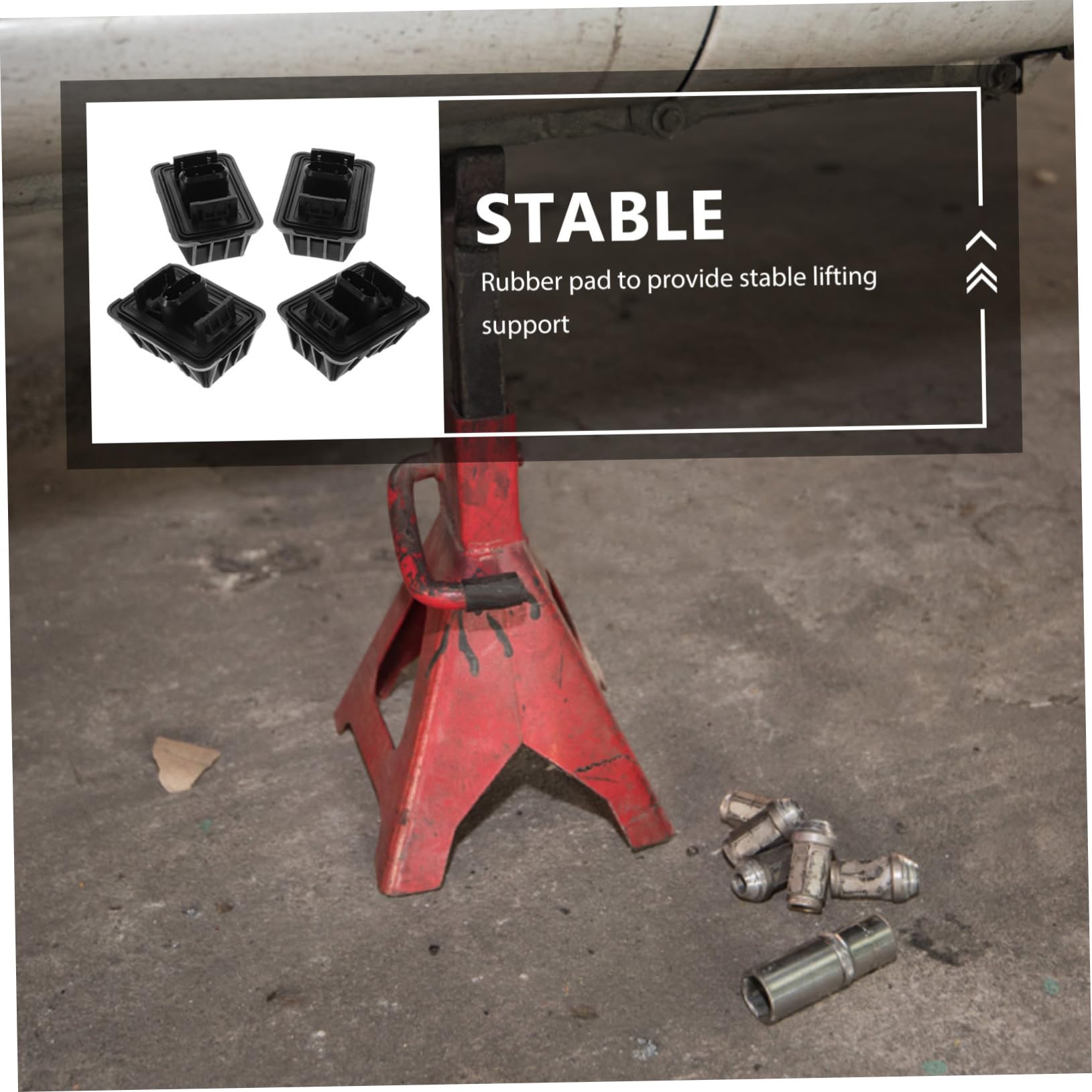 Luxshiny 4pezzi Cuscinetti in Gomma Per Martinetti Idraulici Base Per Martinetto Supporto Per Martinetto Da Pavimento Adattatore Per Per Auto Accessori Per Sollevamento