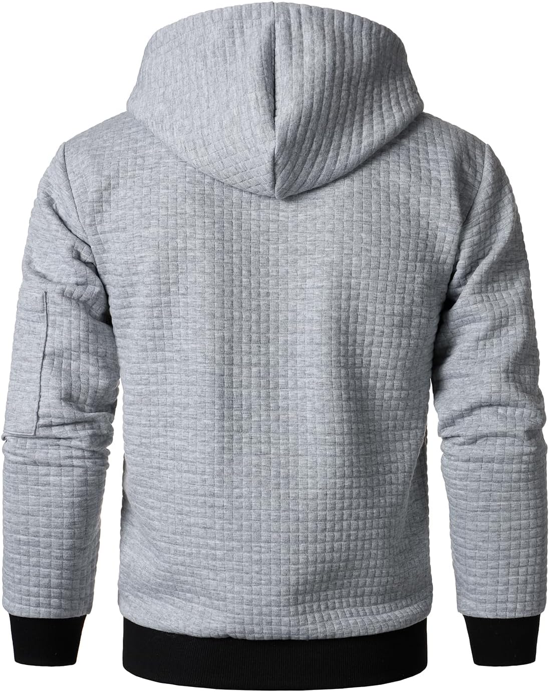 HOOD CREW Men’s Jacquard Plaid Long Sleeve Lightweight Zipper Hoodie Sweatshirt Jackets - Image 4