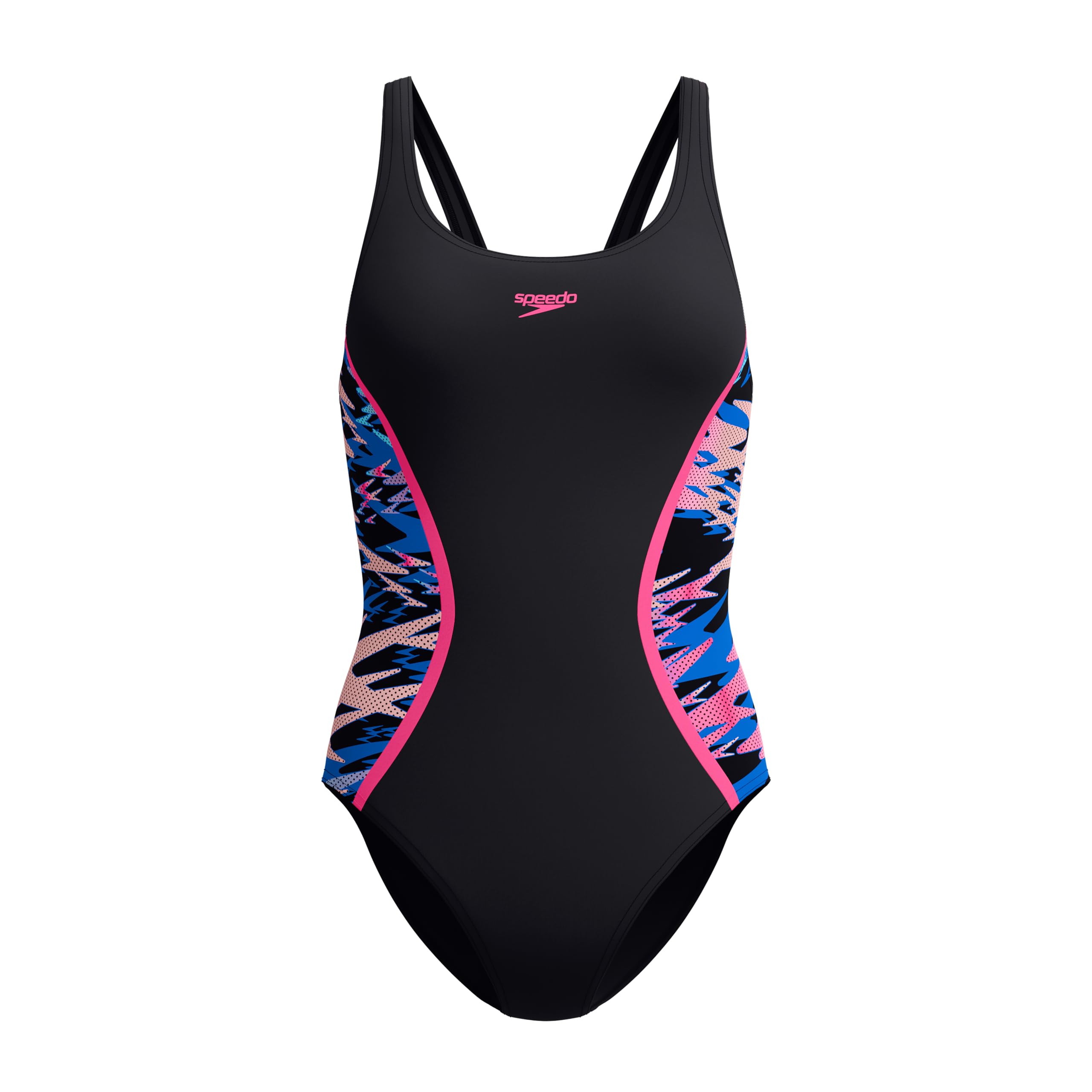 Speedo Women's Black Hb Splice Mb One Piece Swimsuit in Size 12, Sports Direct