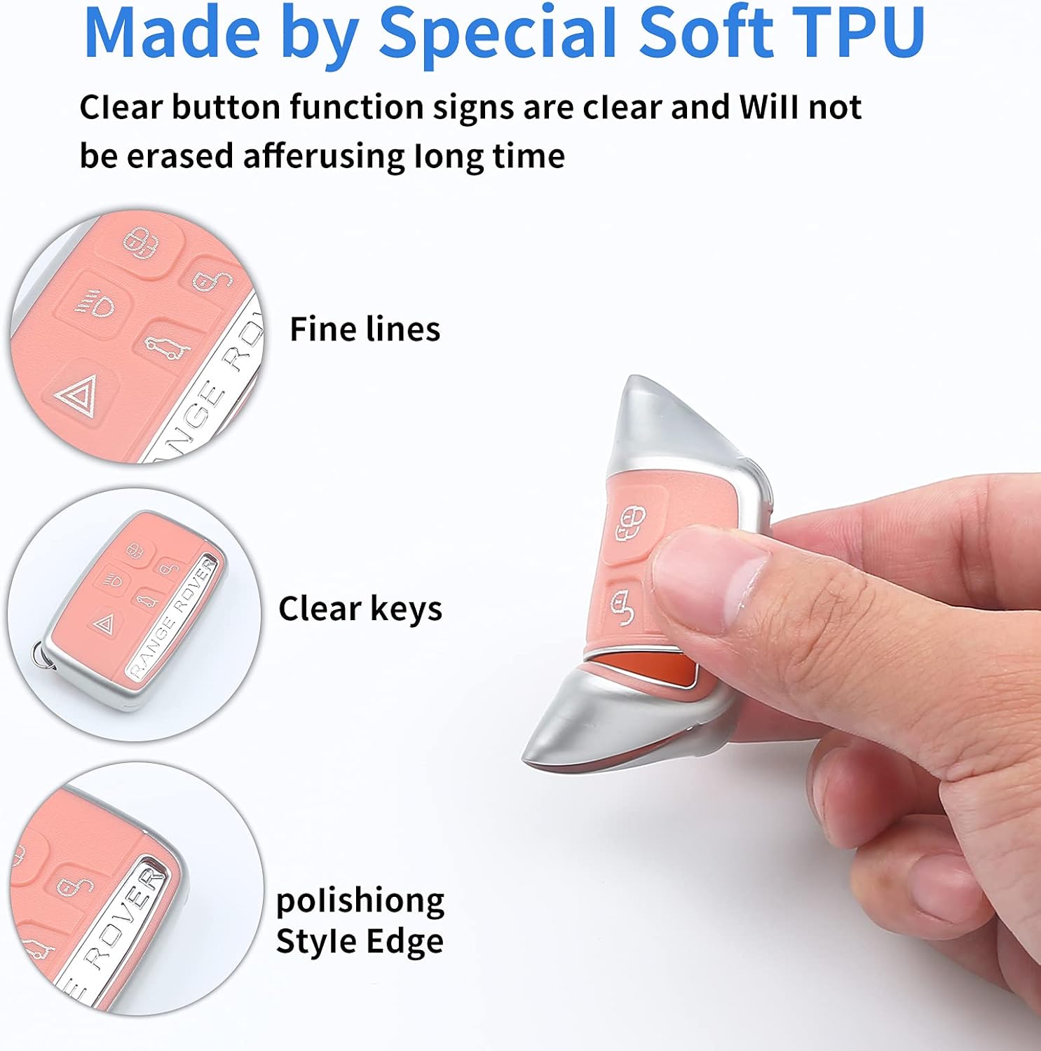 for Land Rover/Jaguar Key Fob Case Cover,Compatible with Evoque Velar Sport Discovery,Freelander2,LR4 F-PACE, F-Type,XF,XJ,XE - Image 3