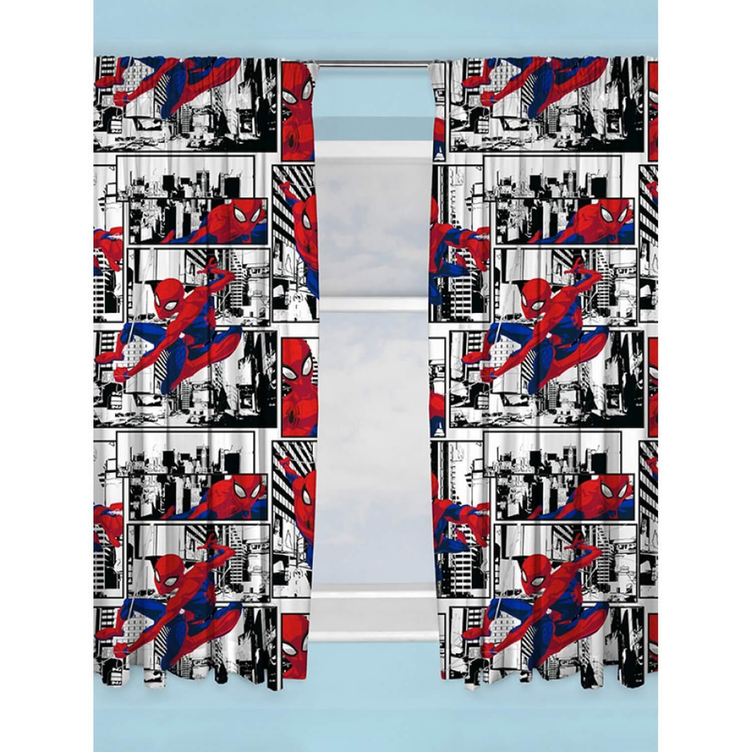 Disney Spiderman Metropolis | Childrens Bedroom 72 Inch Curtains | Perfect For Any Boys Bedroom