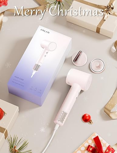 Miniatura 7 de ANLAN - Secador de pelo iónico negativo, secado rápido de 1300 W, 120,000 rpm, profesional de alta velocidad, secador de pelo de bajo ruido para el