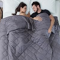 Vista 1 de JOLLYVOGUE Manta con peso tamaño California King (30 libras, 88 x 104 pulgadas), manta pesada lavable para adultos, gris oscuro