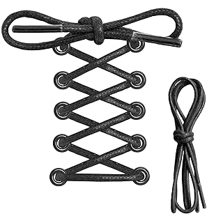 [HIGH FIVE] 靴ひも 丸紐 ワックス 革靴 ビジネスシューズ シューレース 60cm 80cm 100cm 120cm ドレスシューズ 2本セット 1足分