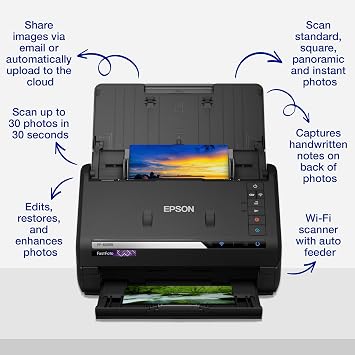 Epson FastFoto FF-680W Wireless High-Speed Photo and Document Scanning System Black
