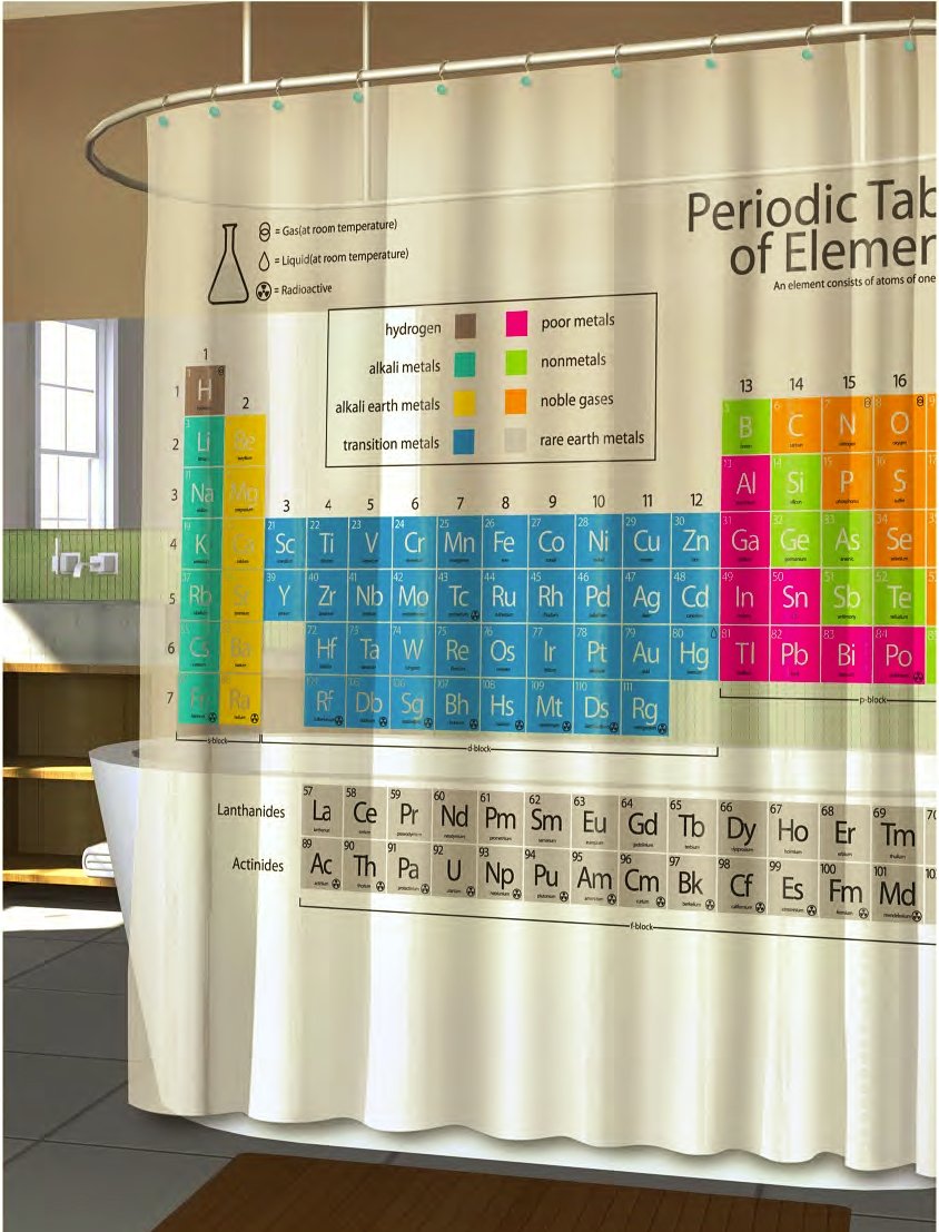 Elementary EVA Shower Curtain 70Wx72L