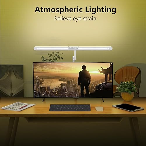 Miniatura 4 de Micomlan Lámpara de escritorio LED súper brillante de 3000 lúmenes para oficina en casa, lámpara de escritorio de arquitecto de 47 pulgadas de largo