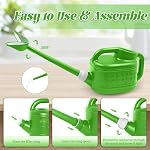 1 Gallon Watering Can, Garden Watering Can Outdoor, Plant Water Can with Removable Long Spout and Stainless Steel Sprinkler Head, Plastic Indoor Watering Cans for Gardening Flower Plants