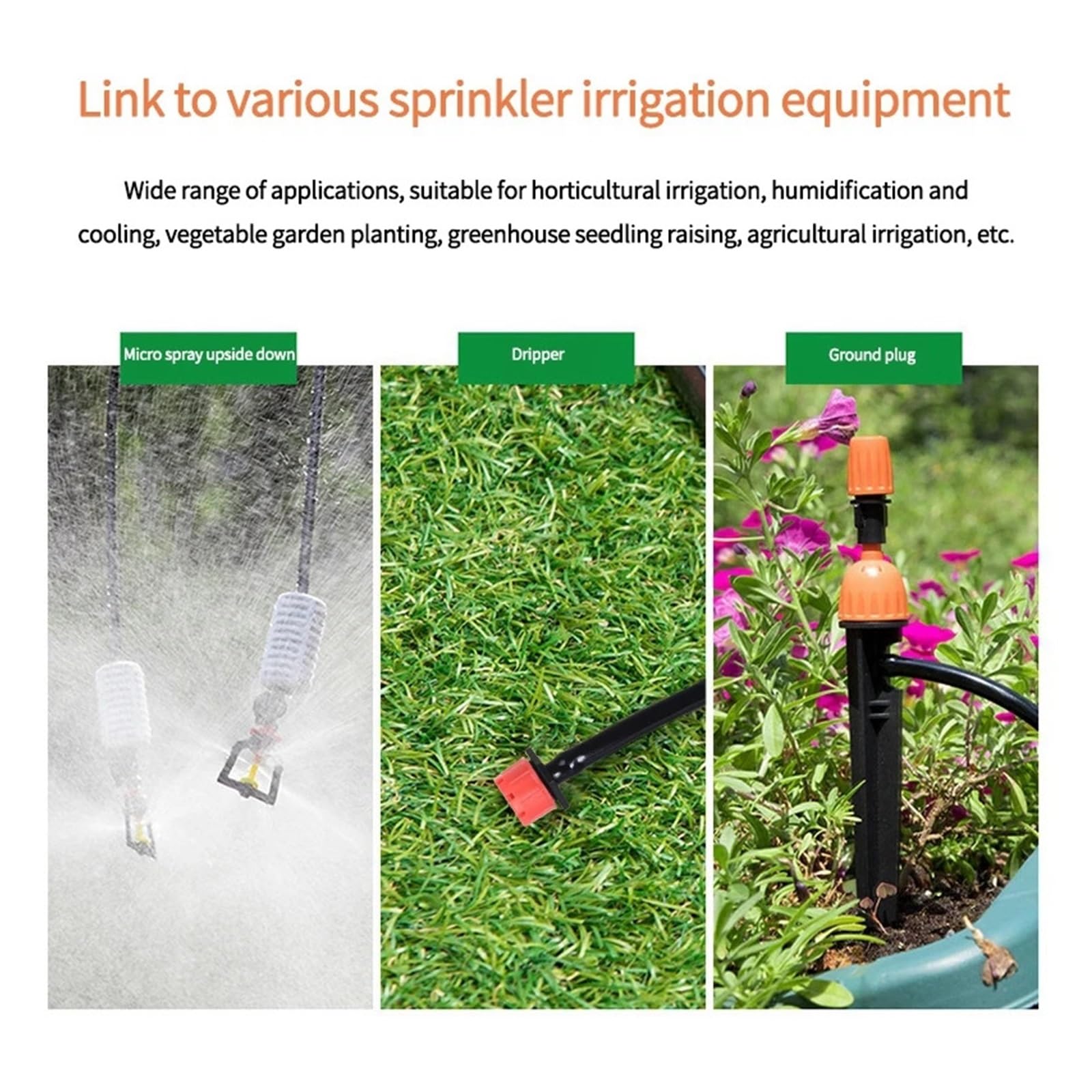 Manguera de jardín ligera extensible Manguera de riego for jardín, sistema de riego por microgoteo, tubería for plantas de invernadero, flores, tubería(50M)